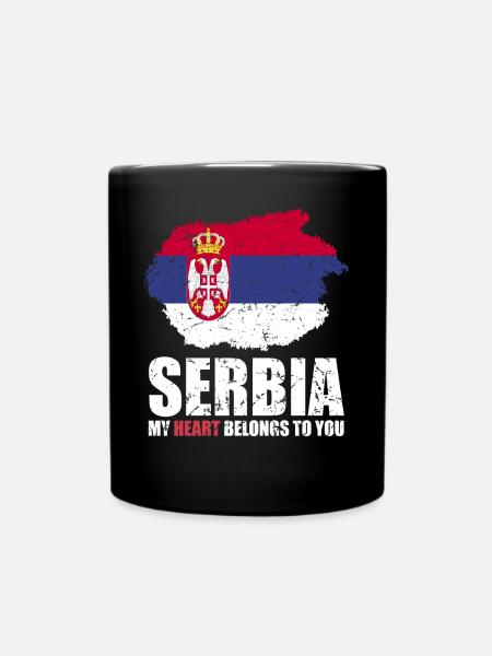 Serbien Fahne - Tasse einfarbig - Schwarz