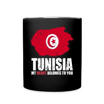 Tunesien Fahne - Tasse einfarbig - Schwarz - Vorne