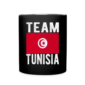 Drapeau de la Tunisie - Mug uni - noir - Devant