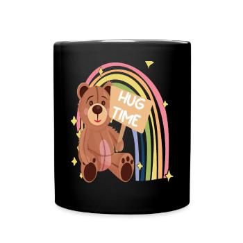 Hug Time Cute Teddy Hug Dealer Rainbow Teddy Bear - Mug uni - noir - Devant