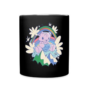 Rainbow Hug Me Cute Teddy Hug Time Teddy Bear - Mug uni - noir - Devant