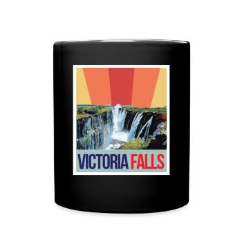 Wasserfall-Souvenir Afrika Victoria Falls Simbabwe - Tasse einfarbig - Schwarz - Vorne
