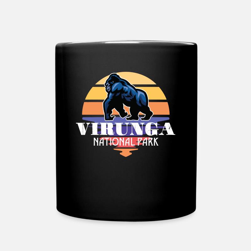 Virunga Park in Afrika Safari Gorilla Souvenir Kon - Tasse einfarbig - Schwarz