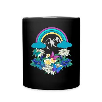Autriche Tyrol Printemps arc-en-ciel Nature Alm - Mug uni - noir - Devant