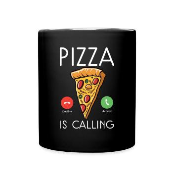 Snack Pizzalove Pizza Lover Geschenk - Tasse einfarbig - Schwarz - Vorne