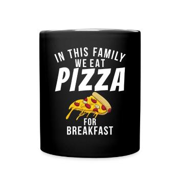 Snack Pizzalove Pizza Lover Geschenk - Tasse einfarbig - Schwarz - Vorne
