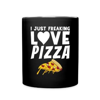 Snack Pizzalove Pizza Lover Gift - Full Colour Mug - black - Front