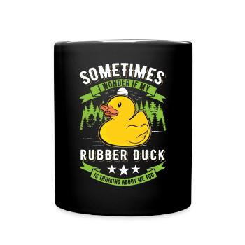 Rubber Duck Gift Squeaky Duck Bathing Duck - Mug uni - noir - Devant