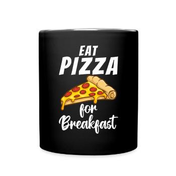 Snack Pizzalove Pizza Lover Geschenk - Tasse einfarbig - Schwarz - Vorne