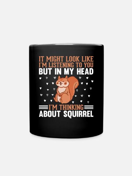 On dirait peut-être que j’écoute - Drôle d’écureuil - Mug uni - noir