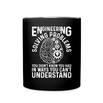 Engineer Saying Engineering Gear Brain Technician - Tasse einfarbig - Schwarz - Vorne
