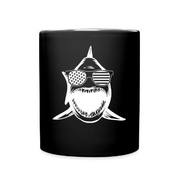 Great White Shark Shark Fish - Funny Shark Lover - Tasse einfarbig - Schwarz - Vorne