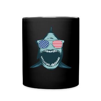 Sharkfish Funny Shark Lover - Great White Shark Fi - Tasse einfarbig - Schwarz - Vorne