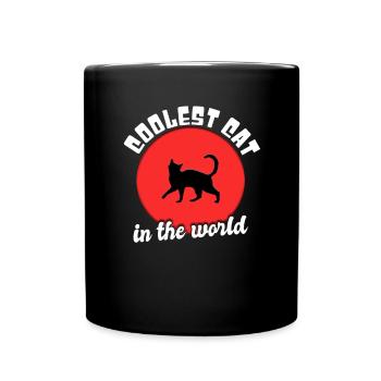 Coole Katze Spruch - Tasse einfarbig - Schwarz - Vorne