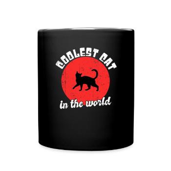 Coole Katze Spruch - Tasse einfarbig - Schwarz - Vorne
