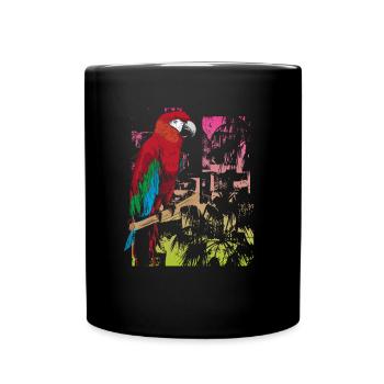 Perroquet sur une succursale en Amazonie - Mug uni - noir - Devant