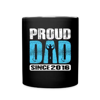 Proud Dad Since 2016 - Tasse einfarbig - Schwarz - Vorne