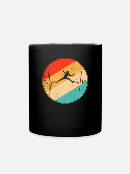 Fechten Retro Herzschlag - Tasse einfarbig - Schwarz