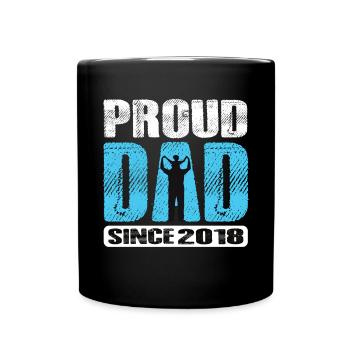 Proud Dad Since 2018 - Full Colour Mug - black - Front