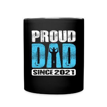 Fier papa depuis 2021 - Mug uni - noir - Devant