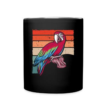 Perroquet millésimé sur une branche - Mug uni - noir - Devant