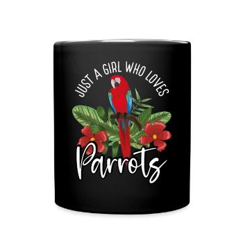 Juste une fille qui aime les perroquets - Mug uni - noir - Devant