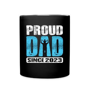 Fier papa depuis 2023 - Mug uni - noir - Devant
