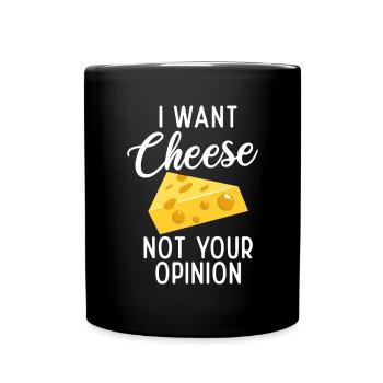 Snack Käse Liebhaber Käse Geschenk - Tasse einfarbig - Schwarz - Vorne