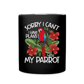 J’ai des projets avec mon perroquet - Mug uni - noir - Devant