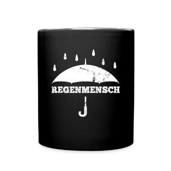 Regenmensch Natur Wald Regen Herbst Laub Outdoor - Tasse einfarbig - Schwarz - Vorne