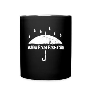Regenmensch Natur Wald Regen Herbst Laub Outdoor - Tasse einfarbig - Schwarz - Vorne