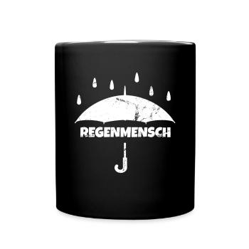 Regenmensch Natur Wald Regen Herbst Laub Outdoor - Tasse einfarbig - Schwarz - Vorne