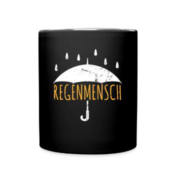 Regenmensch Natur Wald Regen Herbst Laub Outdoor - Tasse einfarbig - Schwarz - Vorne