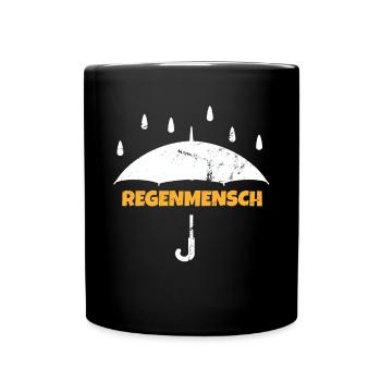 Regenmensch Natur Wald Regen Herbst Laub Outdoor - Tasse einfarbig - Schwarz - Vorne