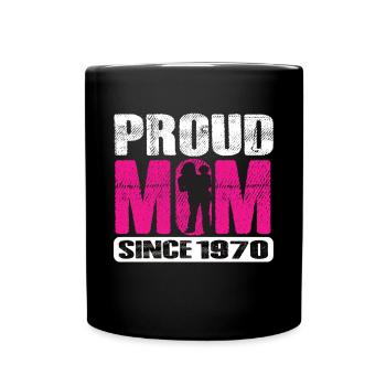 Proud Mom Since 1970 - Tasse einfarbig - Schwarz - Vorne