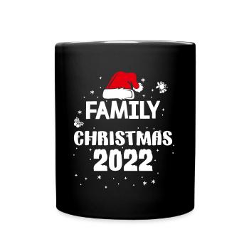 Family xmas - Tasse einfarbig - Schwarz - Vorne