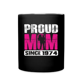 Proud Mom Since 1974 - Tasse einfarbig - Schwarz - Vorne