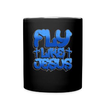 Flying Like Jesus - Breakdance Hip Hop - Full Colour Mug - black - Front