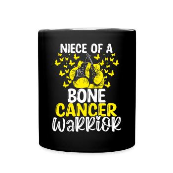 Bone Cancer Awareness Niece Aunt Uncle - Full Colour Mug - black - Front