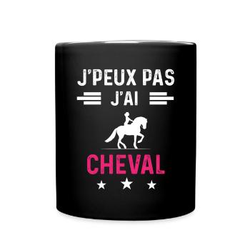 je peux pas j'ai cheval drôle femme - Mug uni - noir - Devant