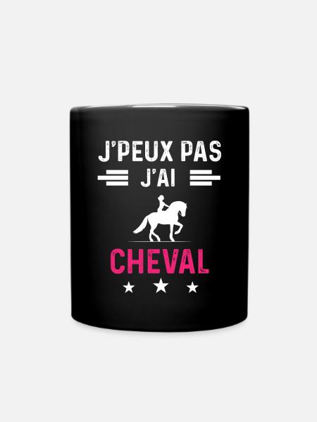 je peux pas j'ai cheval drôle femme - Mug uni - noir