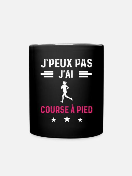 je peux pas j'ai course à pied drôle femme - Mug uni - noir