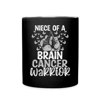 Brain Tumor Awareness Niece Aunt Uncle - Full Colour Mug - black - Front