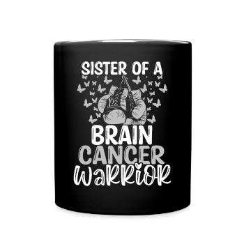 Brain Tumor Awareness Sister Twins Sibling - Full Colour Mug - black - Front