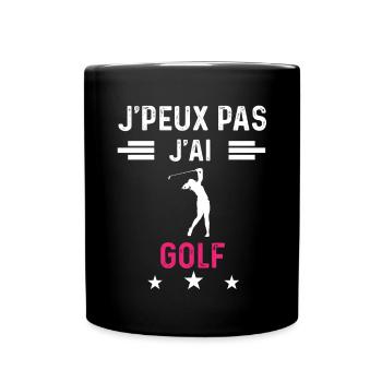 je peux pas j'ai golf drôle femme - Mug uni - noir - Devant