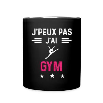 je peux pas j'ai gym drôle femme - Mug uni - noir - Devant
