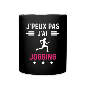 je peux pas j'ai jogging drôle femme - Mug uni - noir - Devant