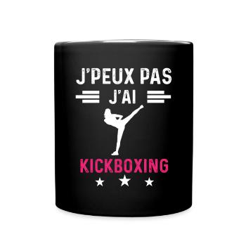 je peux pas j'ai kickboxing drôle femme - Mug uni - noir - Devant