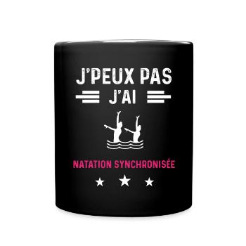 je peux pas j'ai natation drôle femme - Mug uni - noir - Devant