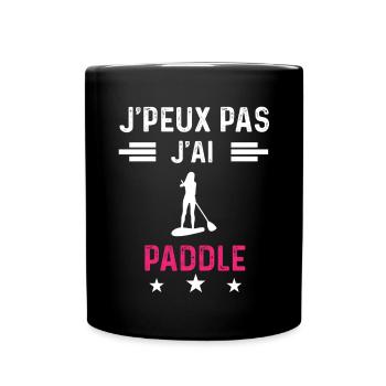 je peux pas j'ai paddle drôle femme - Mug uni - noir - Devant